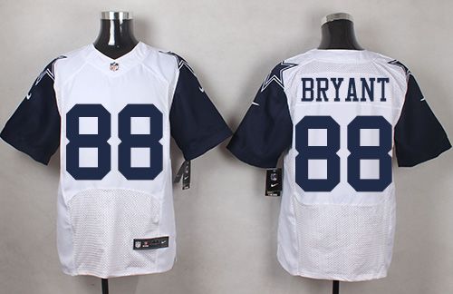 Nike Cowboys #88 Dez Bryant White Men's Stitched NFL Elite Rush Jersey - Click Image to Close